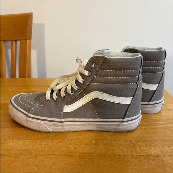 Gray High-Top Vans Sneakers with leather lining women’s 7.5 men’s 6 - Picture 3 of 7